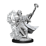 Render of the D&D Frameworks Human Wizard Male miniature by Wizkids, displaying a dynamic spellcasting pose with intricate details.