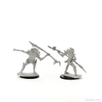 Rear view of two D&D Nolzur's Marvelous Miniatures Koalinths figures ready for painting