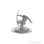 Detailed side view of unpainted Oni miniature from D&D Nolzur's Marvelous Miniatures series on a white background.
