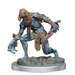Painted WizKids D&D Ghoul miniature with flowing hair and dynamic stance on a textured base, showcasing detailed craftsmanship.