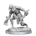 Unpainted WizKids D&D Ghoul miniature showing off a dynamic pose and detailed sculpting, ready for customization.