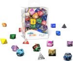 Oakie Doakie Dice RPG Set Retail Pack with 105 colourful dice scattered around