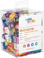 Back view of Oakie Doakie Dice RPG Set Retail Pack showing dice types and quantities