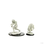 Front view of unpainted Annis Hag and Green Hag miniatures from Pathfinder Deepcuts by WizKids