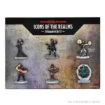 Back view of the box showing six painted miniatures from D&D Icons of the Realms: Strixhaven Set 2 by WizKids