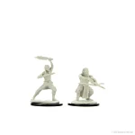 Two unpainted miniatures from D&D Nolzur's Marvelous Miniatures: Wildhunt Shifter Ranger 2-Piece Set