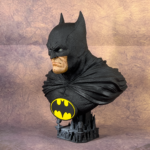 Side view of hand-painted 1/4 scale Batman bust inspired by Knightfall, highlighting the detailed profile and high-resolution 3D print quality.